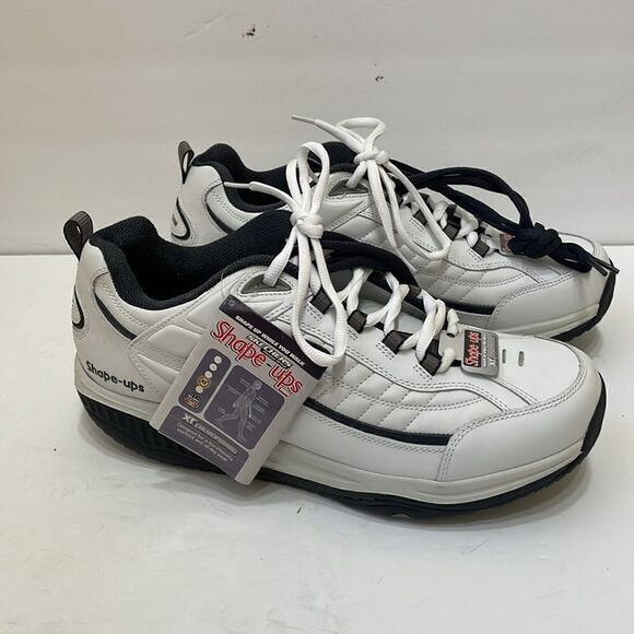 NEW WITH TAGS SKECHER SHAPE UPS IN‎ WHITE LEATHER - Picture 1 of 11